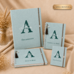 Kit Linho Nobre Premium | Pasta Catálogo, caderneta de Vacina, Livro do Bebê e Porta Documentos.