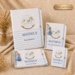 Kit Cavalinho Clássico Premium | Pasta Catálogo, caderneta de Vacina, Livro do Bebê e Porta Documentos.