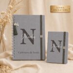 Kit Linho cinza Essencial | Caderneta de Vacina e Porta Documentos.