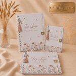 Kit Jardim de Pétalas Bege Primeiros Registro| Caderneta de Vacina,Livro do Bebê e Porta Documentos.