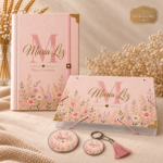 Kit Primavera Rosé| Pasta Cátalogo e Caderneta de Vacina.